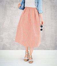 Bell Skirt With Box Pleats (Sizes 34-44Eur)