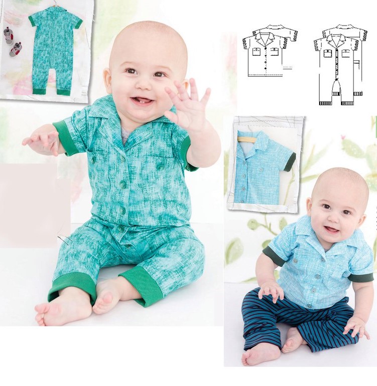 Overalls And Shirt Pattern For Babies (Sizes 1M-2T)