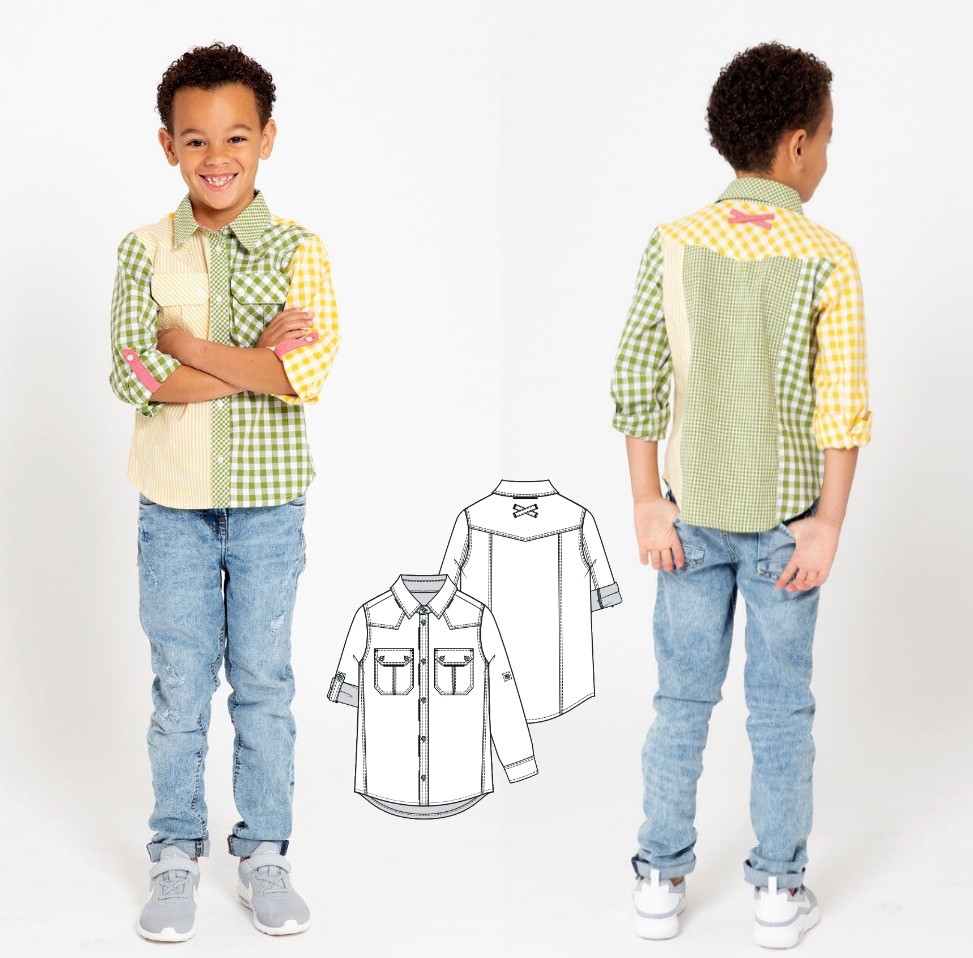 Boy's Shirt Sewing Pattern (Sizes 4-9 Years)