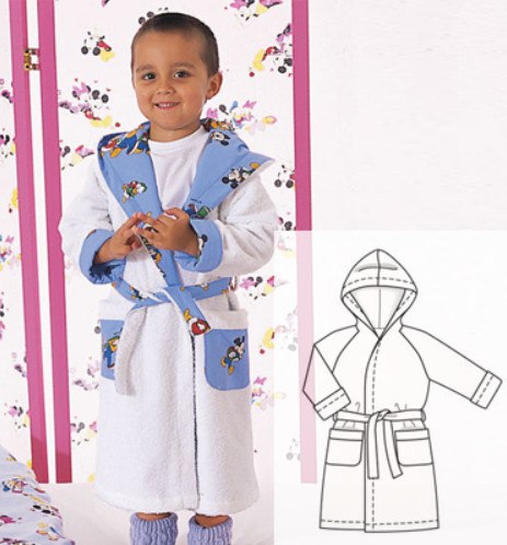 Children's Bathrobe Sewing Pattern (Sizes 12M-6T)