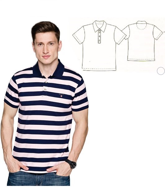 Polo T-shirt Sewing Pattern For Men (Sizes 48-56 Eur)