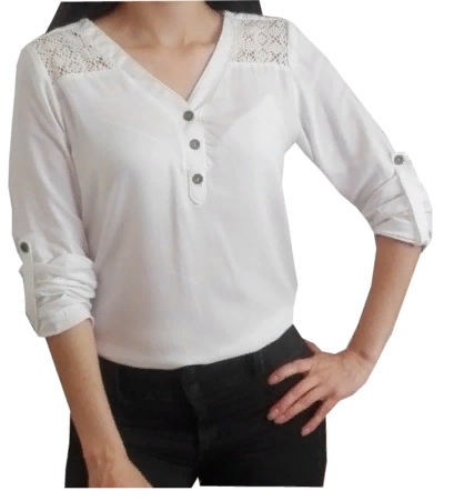 V-Neckline Blouse/Shirt Sewing Pattern For Women (Sizes XS-XL)