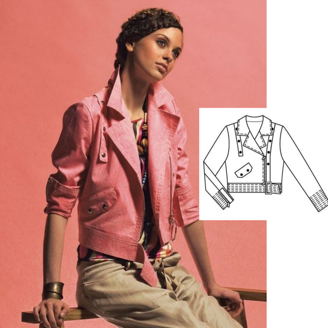 Biker Jacket Sewing Pattern For Women (Sizes 36-46 Eur)