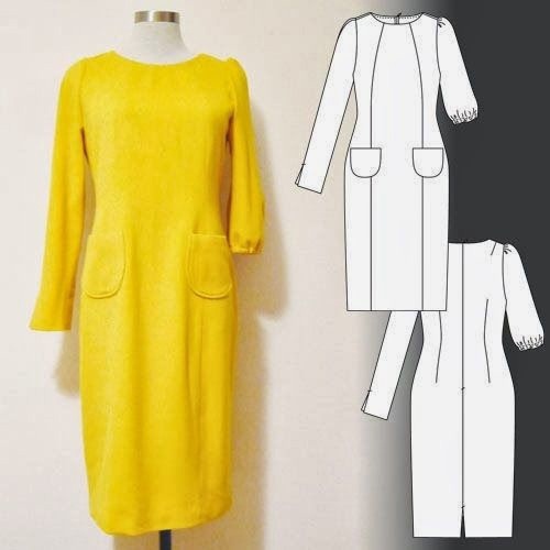 Patch Pocket Dress Sewing Pattern For Women (Sizes 42-48 Eur)