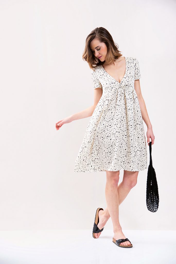 Deep V-Neckline Dress Sewing Pattern (Sizes 34-44 Eur)
