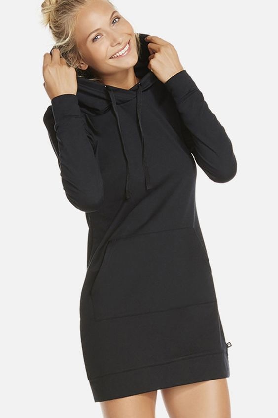 Hooded Sweatshirt Dress Sewing Pattern For Women (Sizes 42-44 Russian)