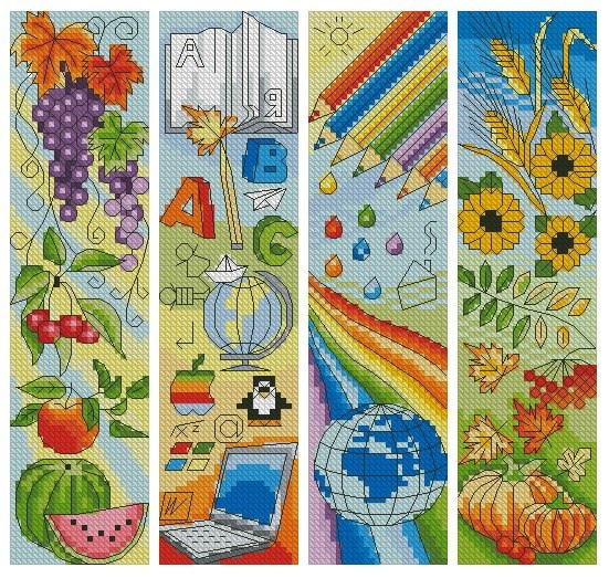 Bookmarks - Cross Stitch Embroidery Scheme