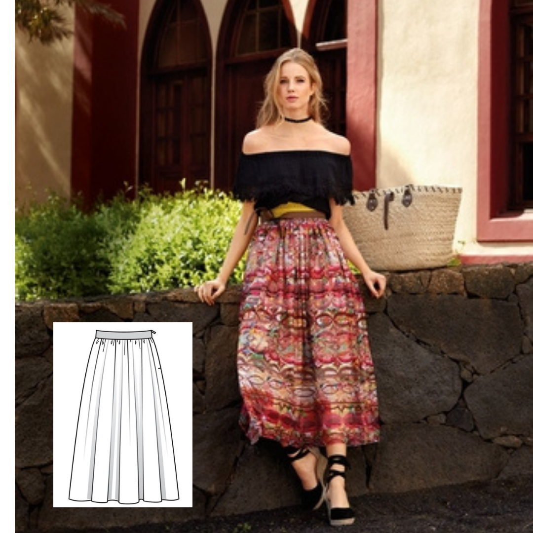 Gathered Skirt Sewing Pattern For Women (Sizes 36-44 Eur)