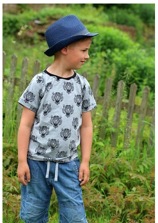 Basic Roung Neck T-Shirt Sewing Pattern For Children (Sizes 62-164)
