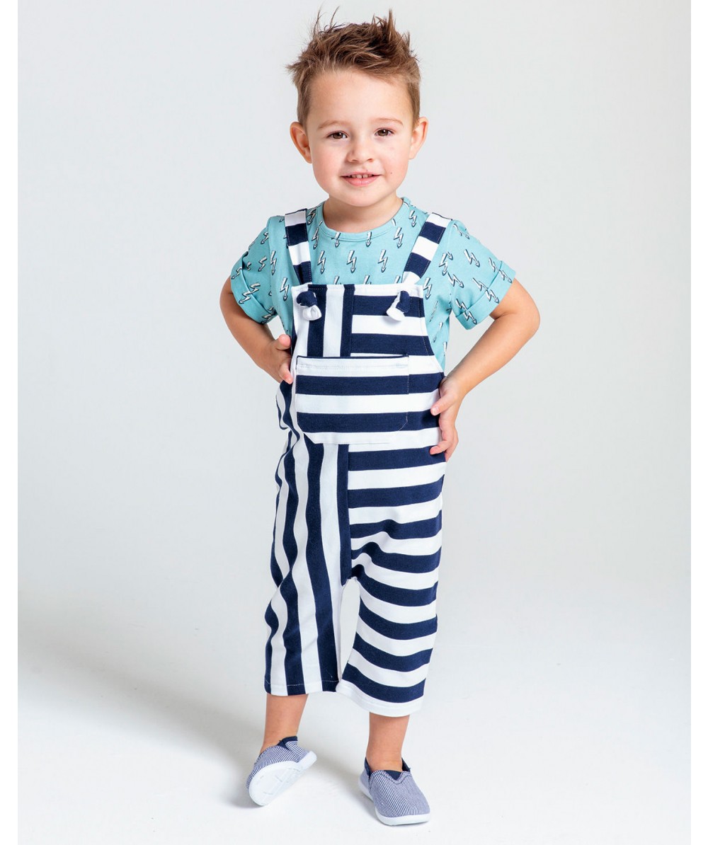 French Terry Dungaree Sewing Pattern For Boys (Sizes 80-104)