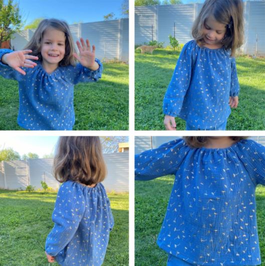 Long Sleeve Peasant Top For Little Girls