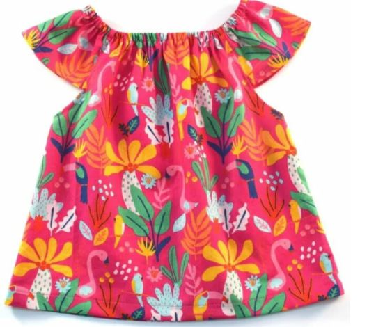 Flutter Sleeve Peasant Top For Little Girls