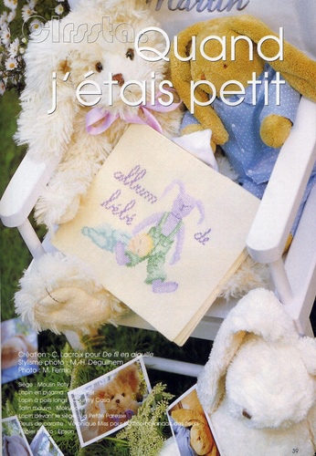 Lilac Rabbit French Cross Stitch Embroidery Pattern