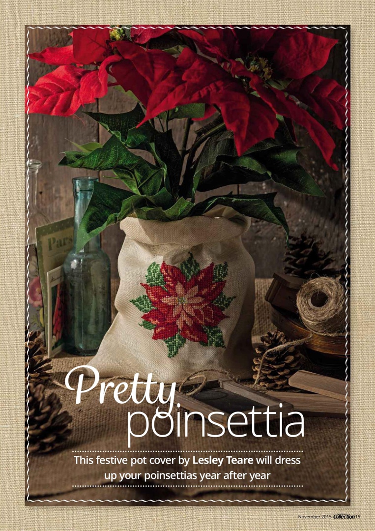 Pretty Poinsettia Cross Stitch Pattern