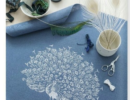 White Peacock Embroidery Pattern