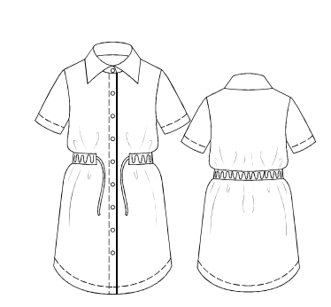 Shirt Dress For Girls Sewing Pattern