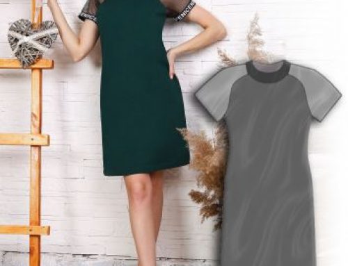 Raglan Sleeve Knee Length Dress Sewing Pattern