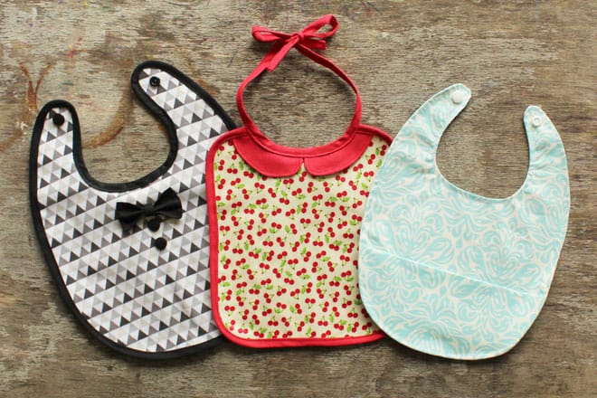 Free Sewing Pattern: Sweet Baby Bibs In Three Variants