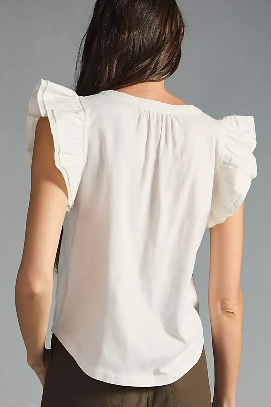 Effortless Elegance: Embrace Playful Style With Ruffle-Sleeve Top