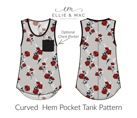 Elevate Your Style With The Curved Hem Pocket Tank Pattern!