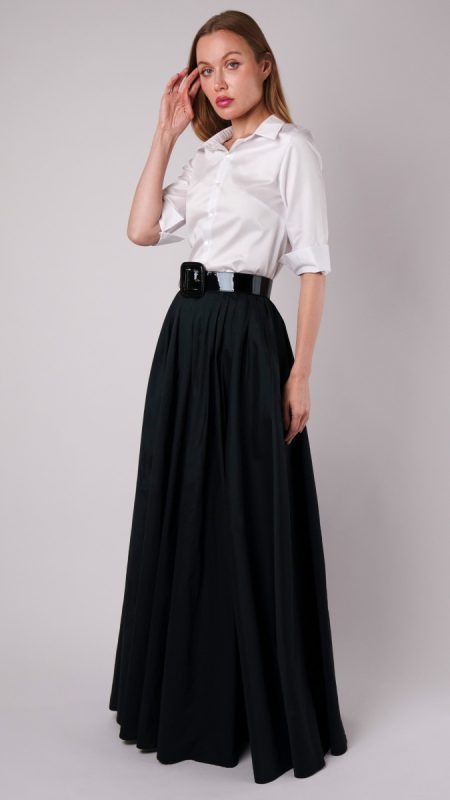 The Bristol Button-Up and Faye Floor-Grazing Skirt: Free Sewing Patterns for Timeless Elegance