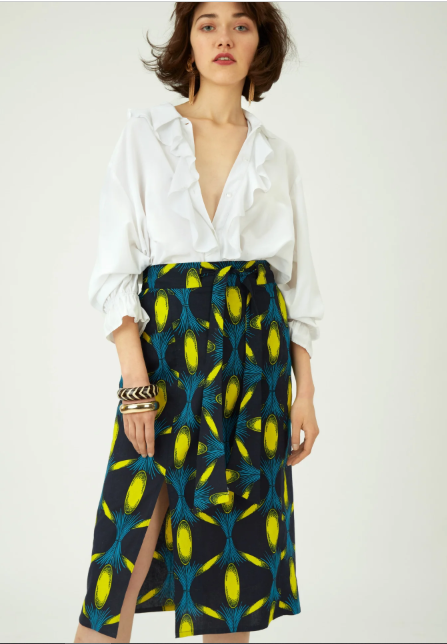 African-Inspired Midi Skirt – Sew Vibrant Style with a High-Slit Twist